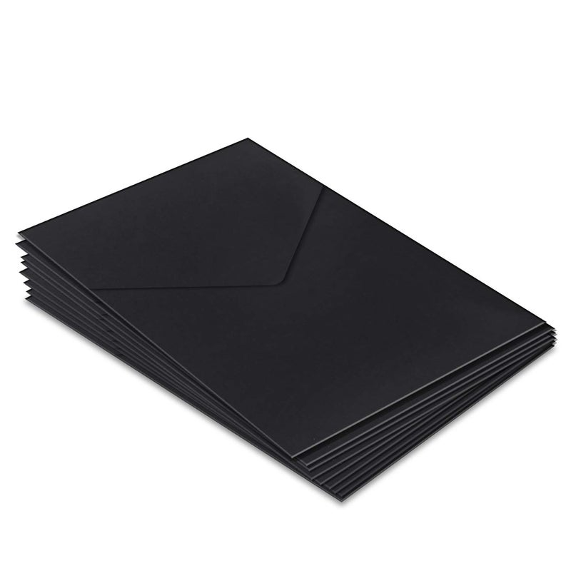 Canopy Street جيوب دعوات الزفاف السوداء الناعمة 5" × 7" / أظرف دعوات الحفلات بحجم A7 / 50 ظرف دعوة أنيقة لإعلانات الفعاليات - Image 1